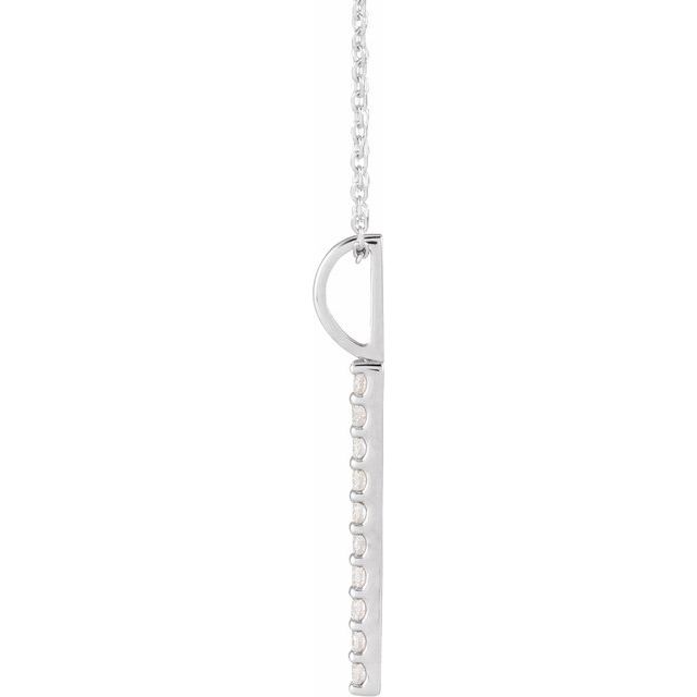 14K 1/6 CTW Lab-Grown Diamond Vertical Bar Necklace 16-18"