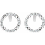 Platinum 1/4 CTW Natural Diamond Semi-Set Halo-Style Stud Earrings
