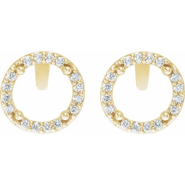 14K Yellow 1/4 CTW Natural Diamond Semi-Set Halo-Style Stud Earrings