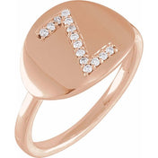 14K Rose 1/10 CTW Natural Diamond Initial Z Ring