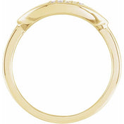 14K Yellow 1/10 CTW Natural Diamond Initial D Ring