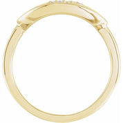 14K Yellow 1/10 CTW Natural Diamond Initial D Ring