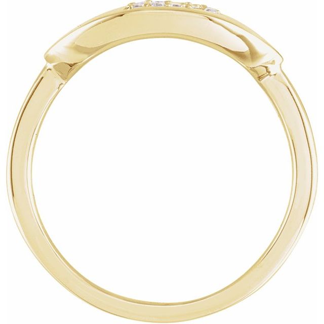 14K Yellow 1/10 CTW Natural Diamond Initial D Ring