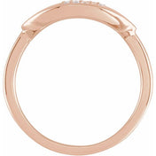 14K Rose 1/10 CTW Natural Diamond Initial D Ring