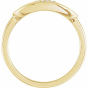 14K Yellow .08 CTW Natural Diamond Initial F Ring