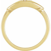 14K Yellow .06 CTW Natural Diamond Initial Y Ring