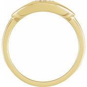 14K Yellow .06 CTW Natural Diamond Initial Y Ring