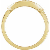 14K Yellow 1/10 CTW Natural Diamond Initial Z Ring