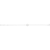 14K White .06 CTW Natural Diamond Initial D 6-7" Bracelet