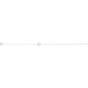 14K White .06 CTW Natural Diamond Initial E 6-7" Bracelet