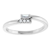 14K White .07 CTW Natural Diamond Stackable Ring