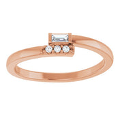 14K Rose .07 CTW Natural Diamond Stackable Ring