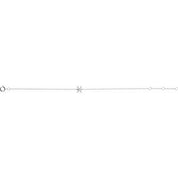 14K White .04 CTW Natural Diamond Initial X 6-7" Bracelet