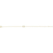 14K Yellow .06 CTW Natural Diamond Initial H 6-7" Bracelet