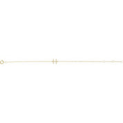 14K Yellow .06 CTW Natural Diamond Initial H 6-7" Bracelet