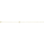 14K Yellow .06 CTW Natural Diamond Initial E 6-7" Bracelet