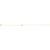 14K Yellow .06 CTW Natural Diamond Initial E 6-7" Bracelet