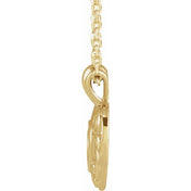 14K Yellow 12.9x10.1 mm Pierced Heart 14" Necklace