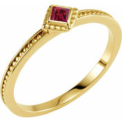14K Yellow Gold Natural Ruby Family Stackable Ring - 71520:6025:P
