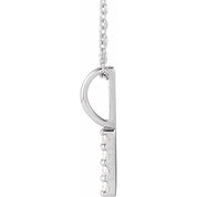 14K White .07 CTW Natural Diamond Vertical Bar 16-18" Necklace