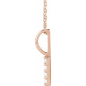 14K Rose .07 CTW Natural Diamond Vertical Bar 16-18" Necklace