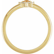 14K Yellow Natural Citrine & .07 CTW Natural Diamond Halo-Style Ring