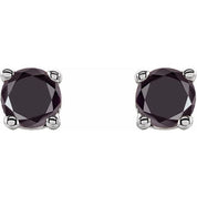 14K White 1/8 CTW Natural Black Diamond Stud Earrings