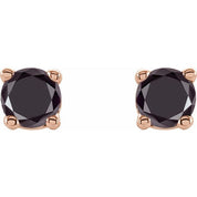 14K Rose 1/8 CTW Natural Black Diamond Stud Earrings