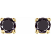 14K Yellow 1/8 CTW Natural Black Diamond Stud Earrings