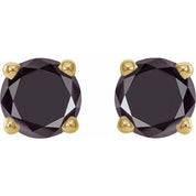 14K Yellow 1/2 CTW Natural Black Diamond Stud Earrings