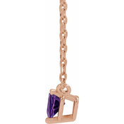 14K Rose Natural Amethyst Heart 16-18" Necklace