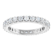 14K White 1 1/2 CTW Diamond Eternity Band Size 7