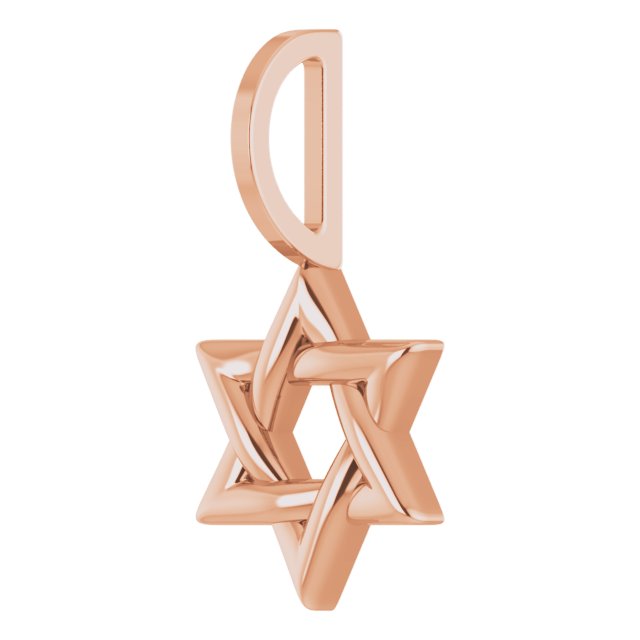 14K Rose Star of David Pendant