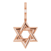 14K Rose Star of David Pendant