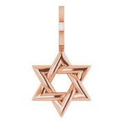 14K Rose Star of David Pendant