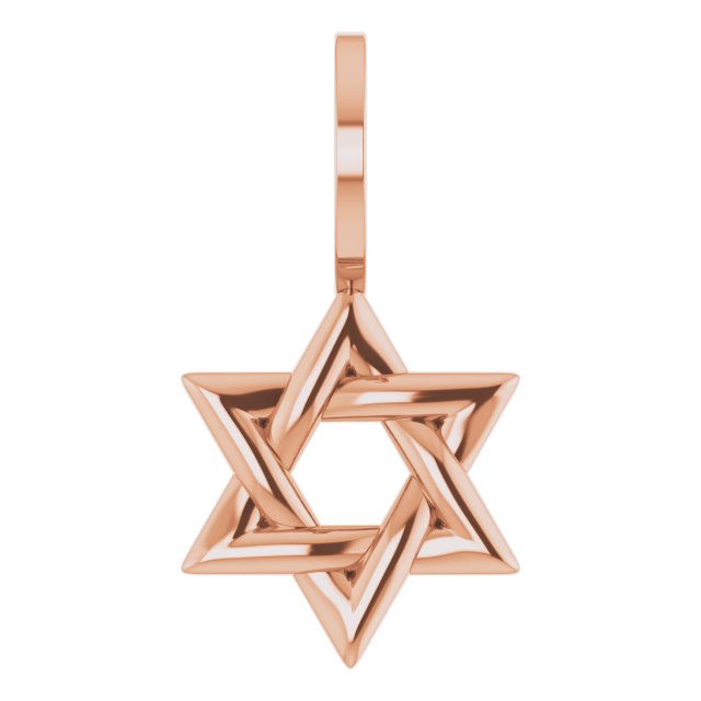 14K Rose Star of David Pendant