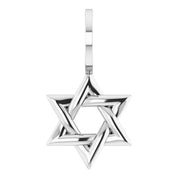 14K White Star of David Pendant