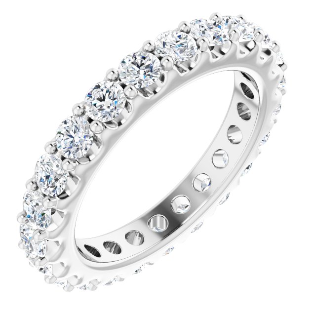 Platinum 1 3/8 CTW Diamond Eternity Band Size 4