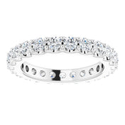 14K White 1 3/8 CTW Diamond Eternity Band Size 4.5