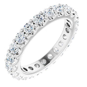 14K White 1 3/8 CTW Diamond Eternity Band Size 4.5