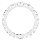14K White 1 1/2 CTW Diamond Eternity Band Size 6.5