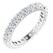14K White 1 1/2 CTW Diamond Eternity Band Size 6.5