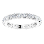 14K White 1 1/2 CTW Diamond Eternity Band Size 6.5