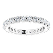 14K White 1 1/2 CTW Diamond Eternity Band Size 6.5