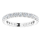 14K White 1 1/2 CTW Diamond Eternity Band Size 7.5