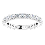 14K White 1 1/2 CTW Diamond Eternity Band Size 7.5