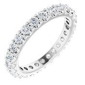 14K White 1 1/2 CTW Diamond Eternity Band Size 7.5