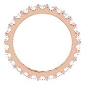 14K Rose 1 1/2 CTW Diamond Eternity Band Size 7.5