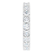 14K White 1 3/4 CTW Diamond Eternity Band Size 4.5