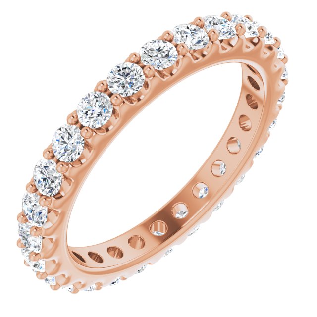 14K Rose 1 1/2 CTW Diamond Eternity Band Size 8